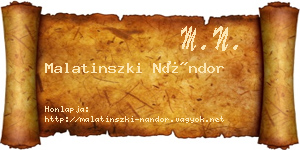 Malatinszki Nándor névjegykártya
