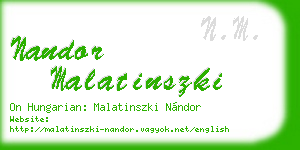 nandor malatinszki business card