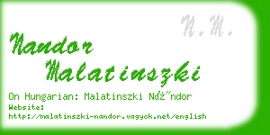 nandor malatinszki business card